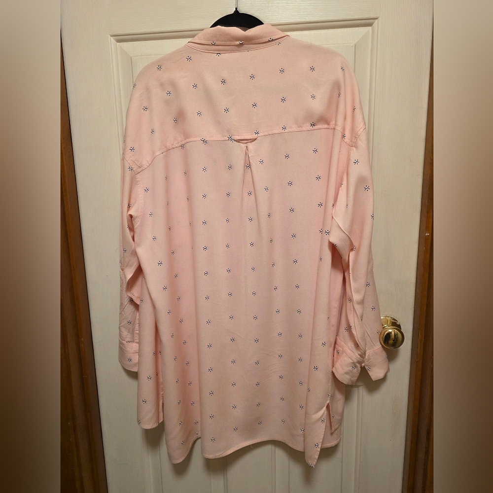 Ava & Viv Light Pink Button-Down Shirt Size 3x EUC - Picture 7 of 9